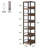 74.8" H x 13.39" W Modern Wooden Metal Stainless Steel Etagere Bookcase Brown Black-196204867-196204868