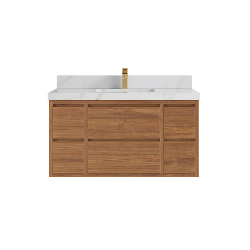 Meuble-lavabo simple avec plateau Madison, Sienne Calacatta
