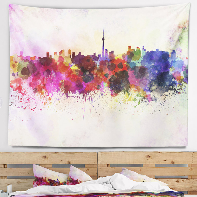Tapisserie de toronto skyline Cityscape, H 32 po x l 39 po