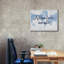 «World Map White and Blue v2» par Sue Schlabach, estampe numérique sur toile-1305600169