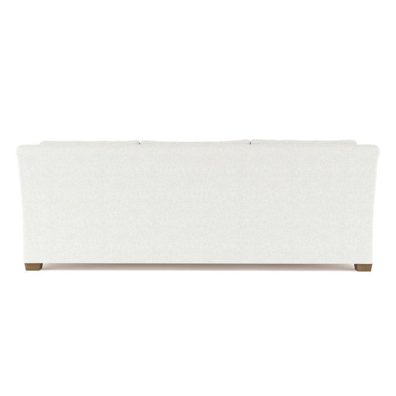 Thompson Rolled Slope-Arm Sofa, 32" H x 96" W x 41" D, Plush Velvet Blanc, Weathered