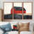 Toile avec cadre flottant brun