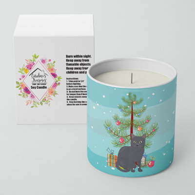 Bougie décorative 10 oz Nebelung Cat Merry Christmas