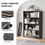 Bibliothèque grise pour bibliothèque de bureau à 4 tablettes de 48 pouces de hauteur et bibliothèque moderne en bois pour salon à 4 niveaux-120886568-120885969
