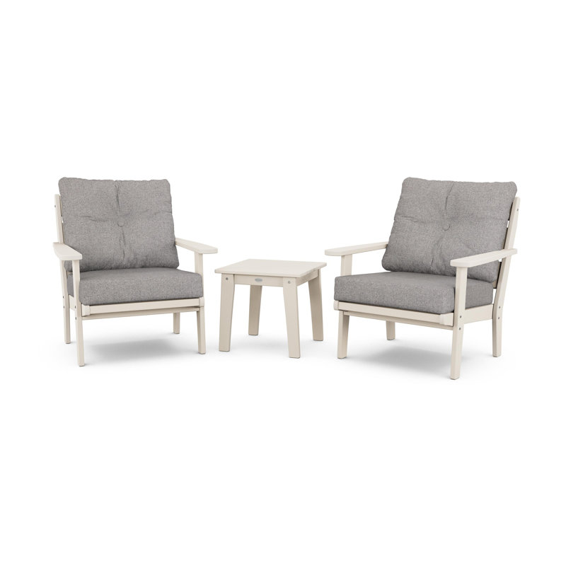 Lakeside 3-Piece Deep Seating Chair Set, Sand, Grey Mist