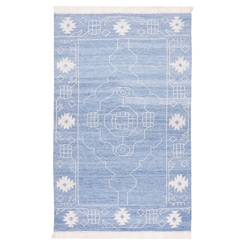 Bosiljko Flat Weave Polpropylene Southwestern Rug, Rectangle 6' x 9'