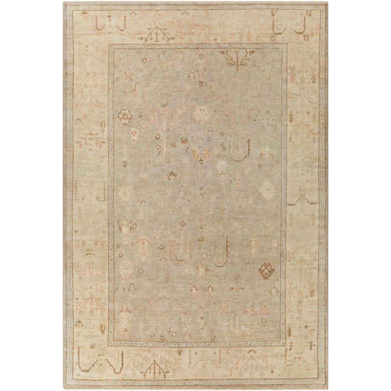SAMPLE-Daucourt Hand-Knotted Wool Beige Area Rug