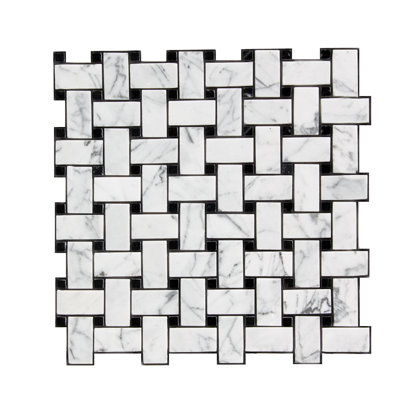 Carreau de mosaïque en pierre naturelle natté 1 po x 2 po