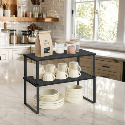 Stackable Cabinet Organizer Shelf (Set of 2)