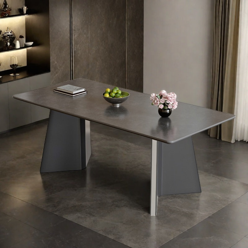 Table de salle à manger haut de gamme texturée, H 29,5 po x L 94,4 po x l 43,3 po