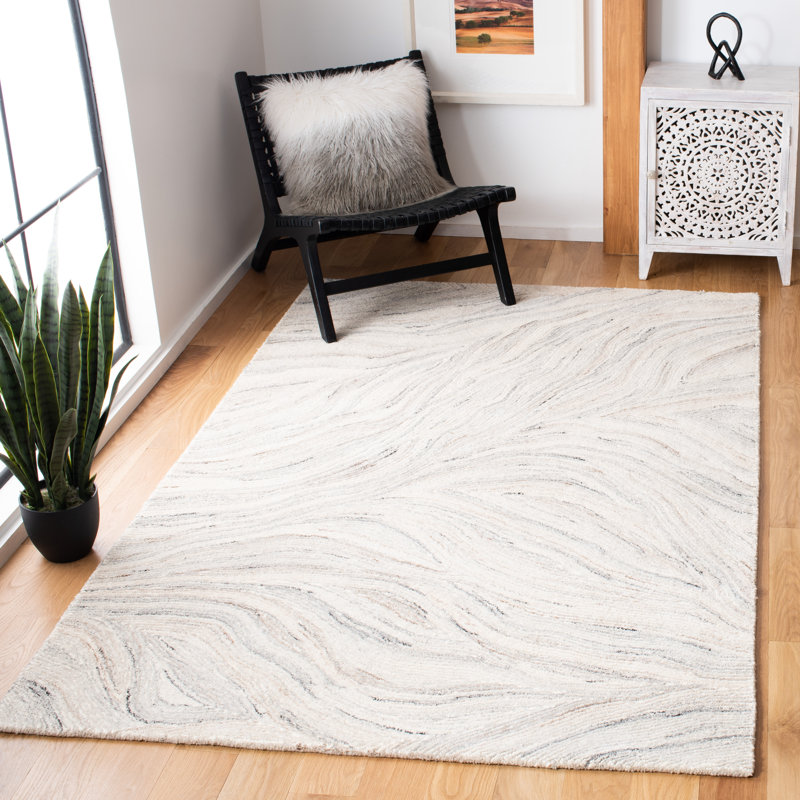 Ymir Hand Tufted Wool And Cotton With Latex Abstract Rug, Rectangle 8' x 10'