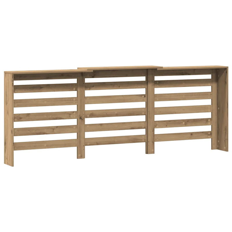 Large Radiator Cover, Artisan Oak, 205 x 21.5 x 83.5 cm, Horizontal Slats