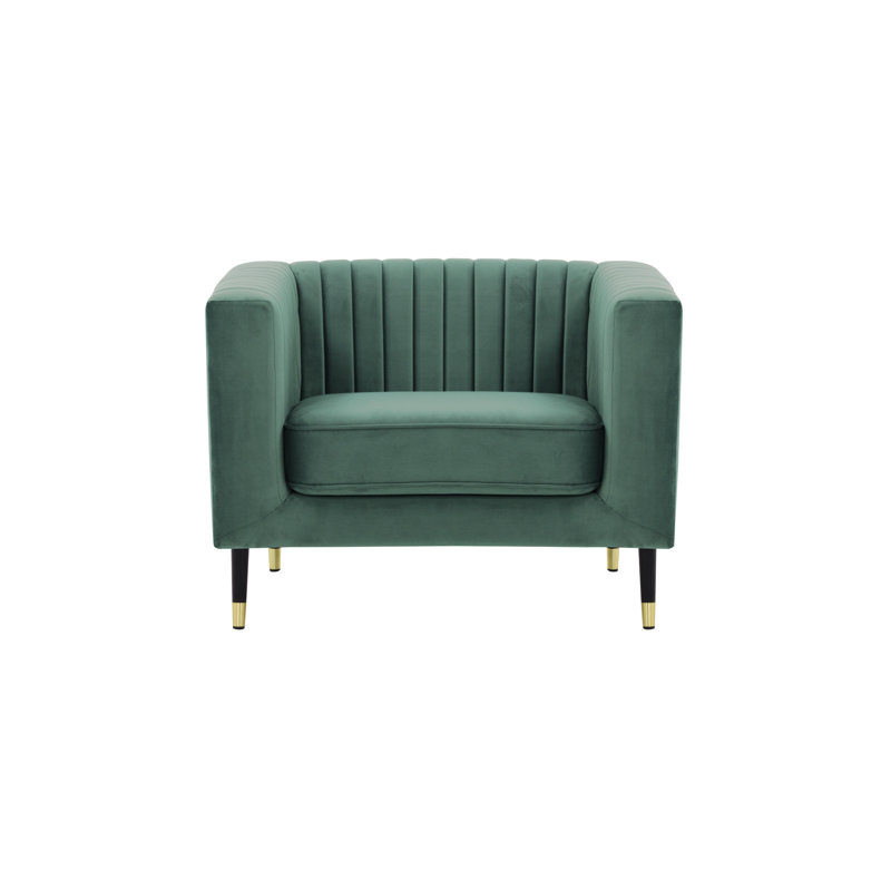 Clevenger Velvet Armchair, Azur blue