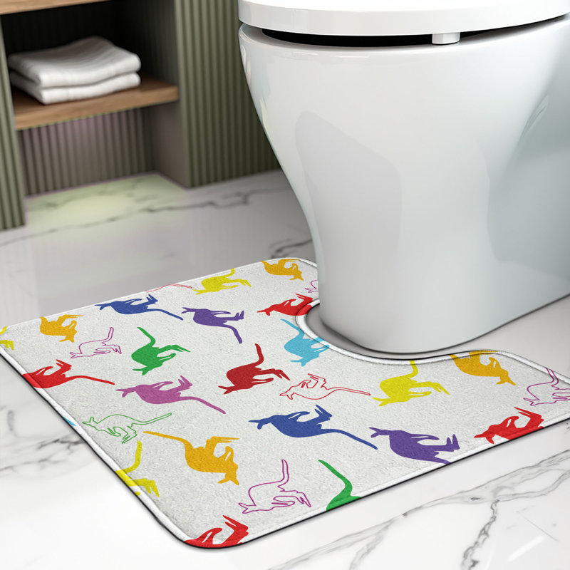 Tapis de salle de bain en forme de U Kangaroo 20 po Multicolor