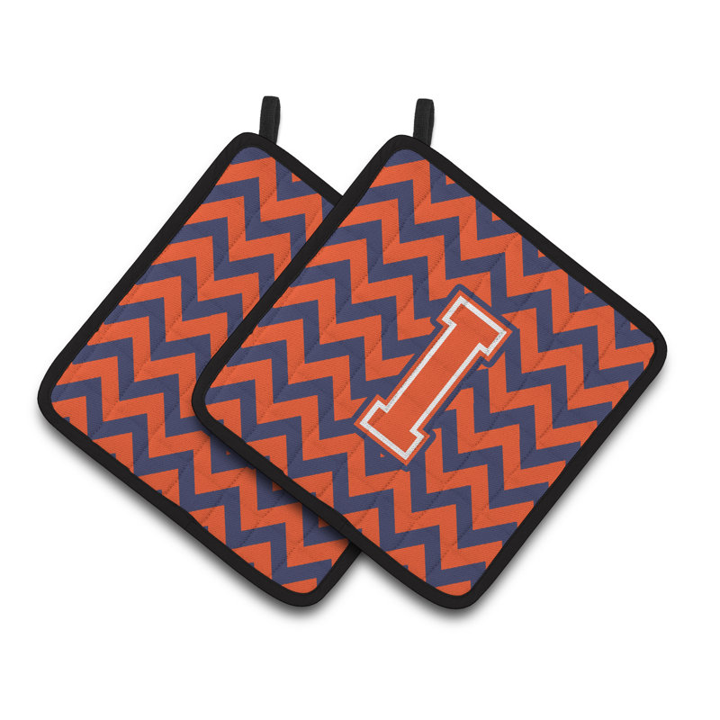 Poignée à chevrons, I, Orange/Bleu foncé