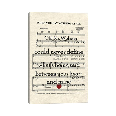 When You Say Nothing At All II by WordsAndMusicArt - Wrapped Canvas Gallery-Wrapped Canvas Giclée
