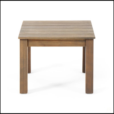 Table d'appoint d'extérieur en bois d'acacia Temecula avec un design à lattes, durable et élégant pour un patio et un jardin