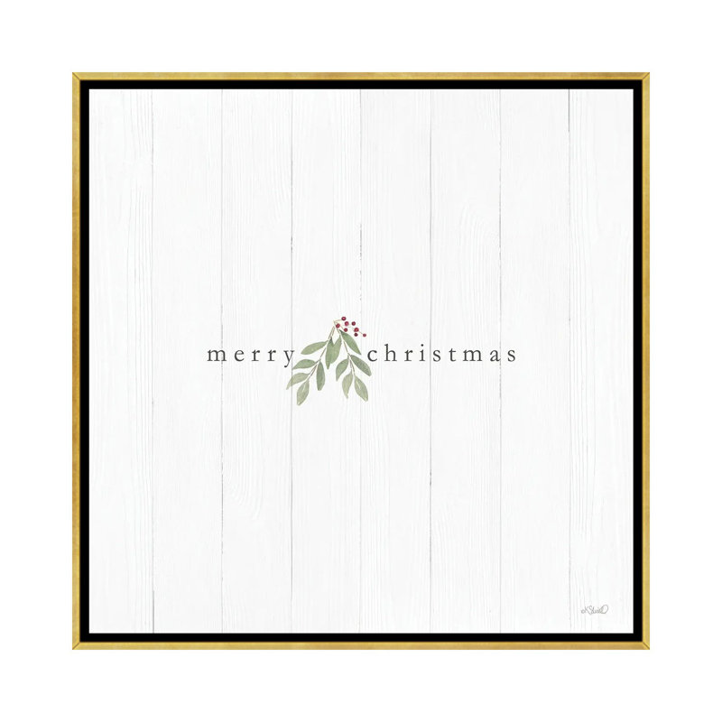 «Merry Christmas», reproduction d'art sur toile encadrée, H 37 po x l 37 po, Reproduction encadrée sans passe-partout, Doré