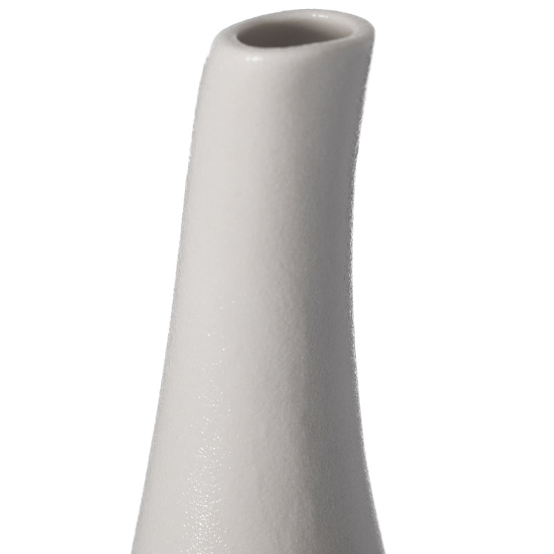 Ensemble de 3 vases de table en céramique blanche Sydalee