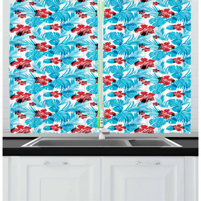 Floral Pointed Kitchen Curtain