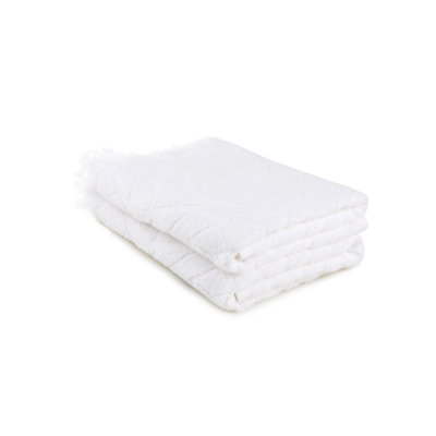 Luxury Bath Towel Set (2 Pieces), 100% Cotton, 29.5 x 59.1 inches | Soft and Absorbent, 12 oz/sq yd | Machine Washable at 104°F | Elegant White Color | Ideal for Home Spa, Bathroom, and Everyday Use