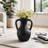 Kenith Handmade Terracotta Decorative Vase with Handle – Artisan Pottery Accent Vessel with Rustic Charm - Black-117574212