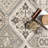 Daye Traditional Tiled Power Loom Performance Gray/Beige Rug-737894847