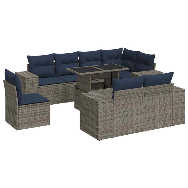 Wicker 15 - Person Garden Lounge Set with Cushions