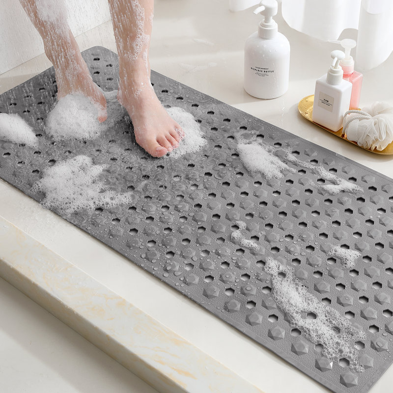 Tapis de douche Aatos, Gris, L 16 po x L 35 po