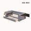 Lit simple tapissier avec rangement et lit gigogne simple, ports de chargement USB-110552706