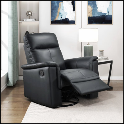 Luxueux fauteuil inclinable pivotant en cuir avec structure en bois massif et mousse haute densité pour un confort ultime