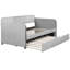 Gray Upholstered Daybed, Trundle Bed, Wood Slat, Multi - Functional Cozy Environment Twin Trundle, Slat Support, Strong And , Ideal For Family Use