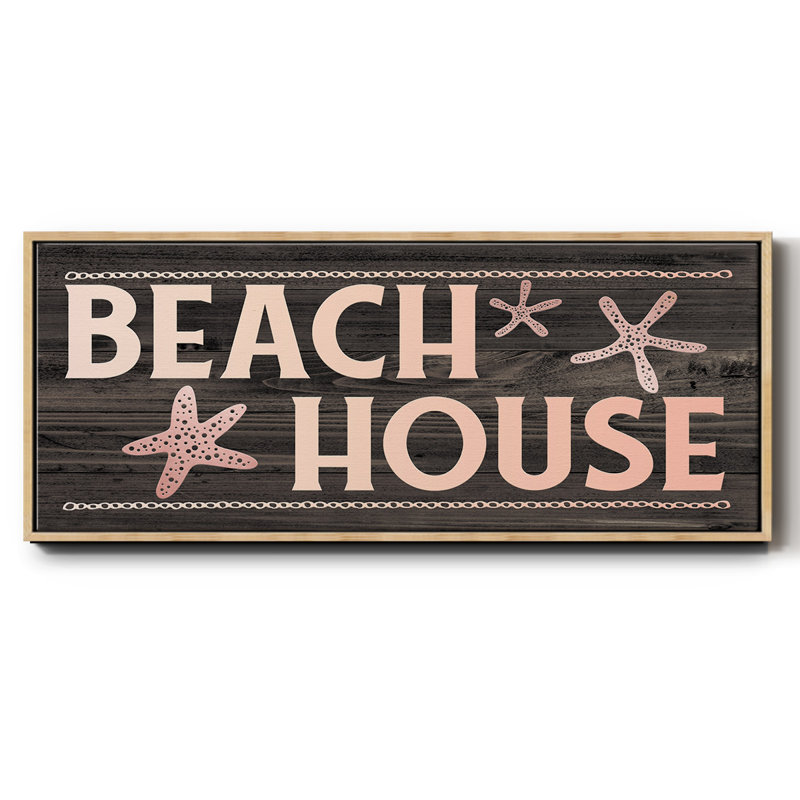 Beach House- Framed Canvas, 20" H x 50" W