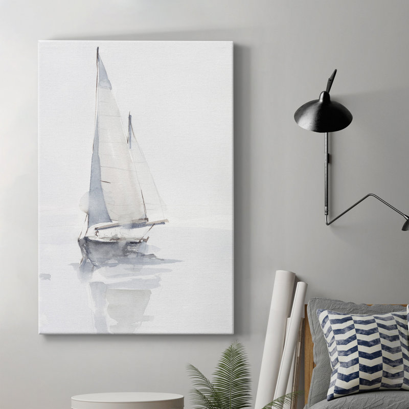Toile tendue avec châssis de qualité supérieure Misty Harbor II - prête à être accrochée, H 60 po x l 40 po x P 1 po