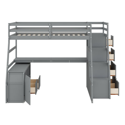 Loft Bed With 7 Drawers 2 Shelves And Desk