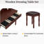 Ensemble coiffeuse Glamoure avec miroir réglable et tabouret rembourré-115818139