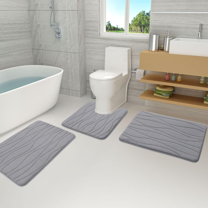 Tapis pour salle de bain Lougene, Gris foncé
