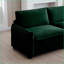 Repose-pieds repose-pieds, tissu velours côtelé rétro-moderne, vert sauge, pour canapés 2 à 4 places | Structure en bois | Pieds noirs-1834220798