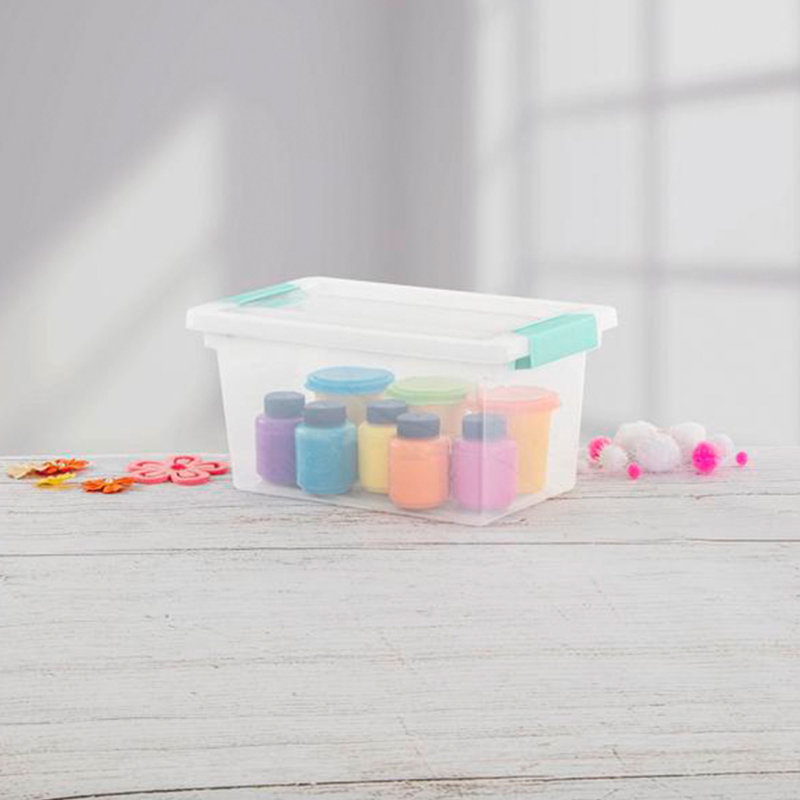 Sterilite Clip Box Clear Home Storage Tote Container with Lid, 8