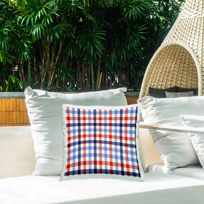 Coussin extérieur rouge à motif écossais imprimé tartan par House of Rose
