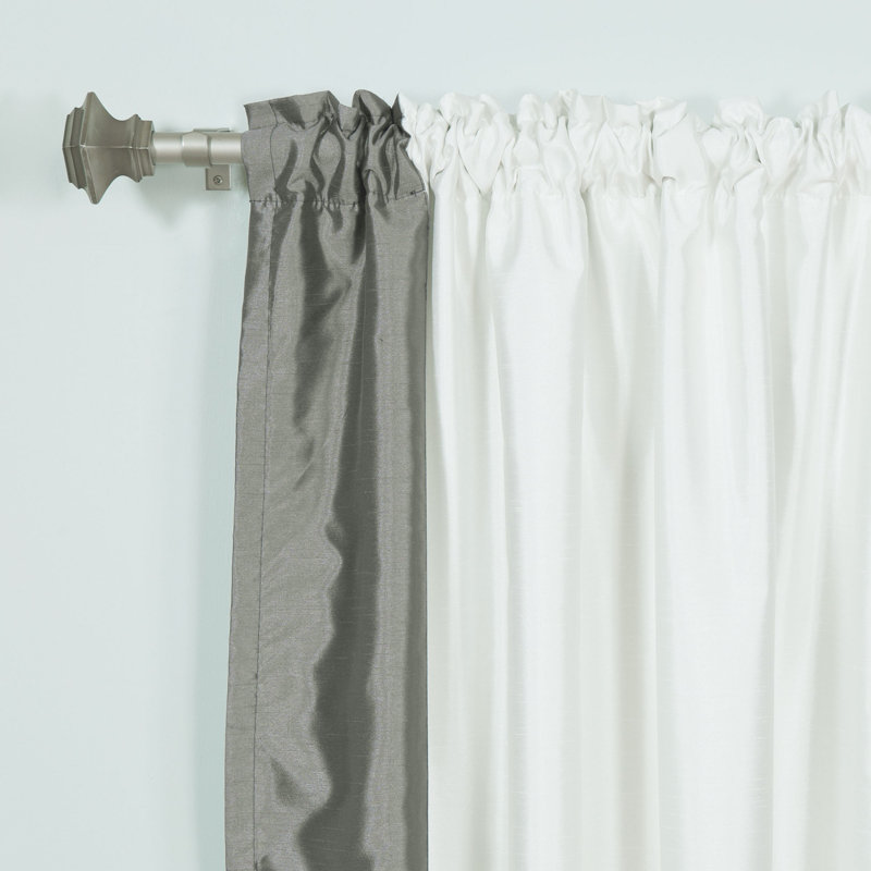 Bicester Blackout Curtain Single Panel, Ivory/Dark Grey