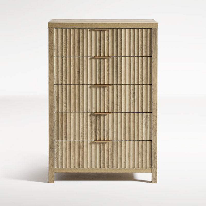 Commode à 5 tiroirs Arrilla, Chêne sablé