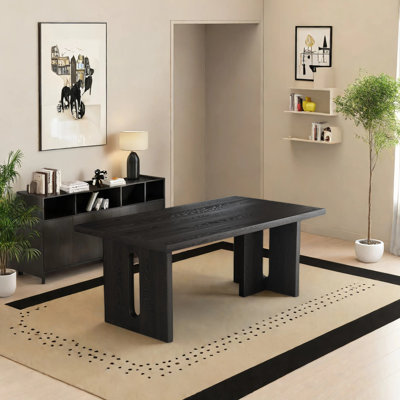 Table de salle à manger en bois de frêne massif - minimaliste et stable