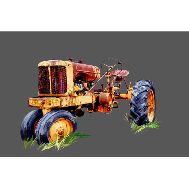 Tracteur rétro, H 32 po x l 48 po