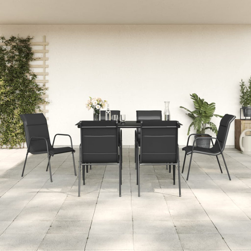Ensemble repas d'extérieur Gervacio, L 55,1 po x l 27,6 po x H 29,1 po, 6