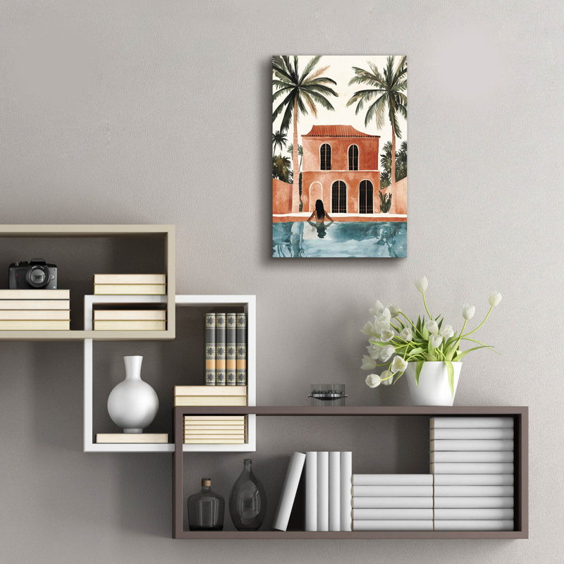  «Luxury Poolside» par Svetlana Aleynikova, art mural en verre acrylique, 16 po x 24 po