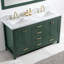 Ensemble de meuble-lavabo double 60 po avec comptoir et dosseret en marbre de Carrare italien blanc Covin-117300964-117300967