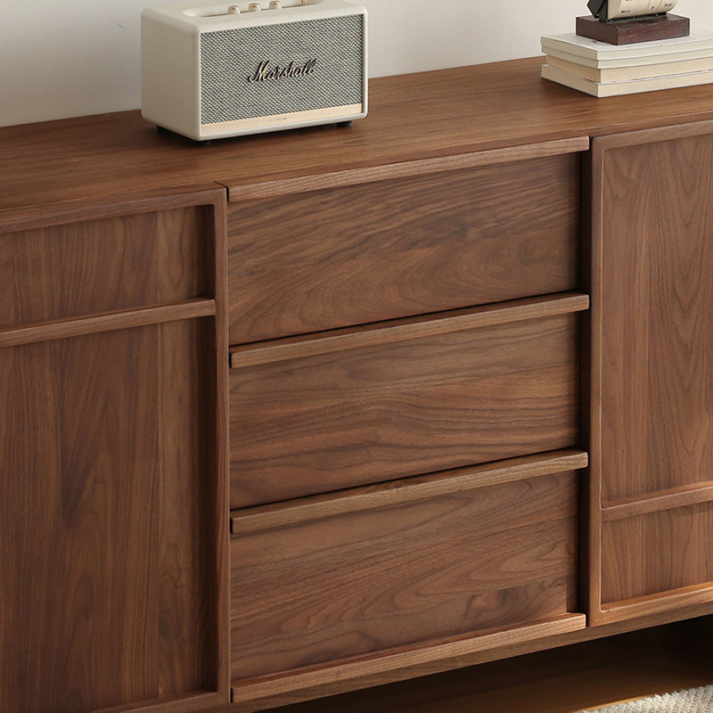 Buffet de rangement multifonctionnel en bois massif, H 33,07 po x l 70,86 po x P 17,32 po