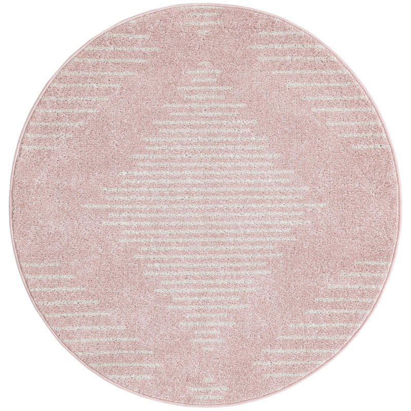 Striped Indoor Rug, Round 3'3"
