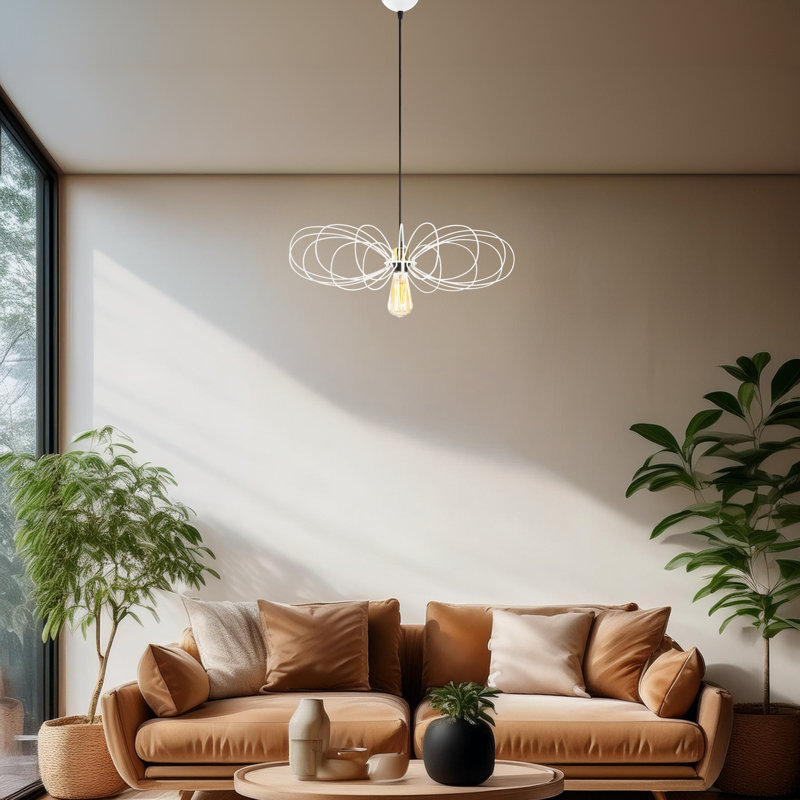 Luminaire suspendu simple à hauteur réglable, Blanc